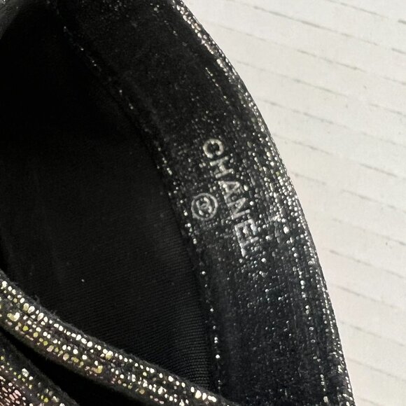 CHANEL Card Holder ID Wallet Metallic Gunmetal Quilted Leather Case Silver CC - Picture 4 of 5